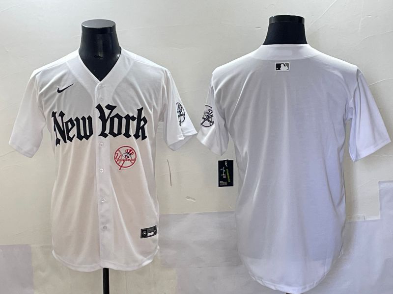 Men 2025 New York Yankees Blank White Five generations Joint Name Nike MLB Jersey style 106